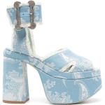 Sandales de créateur Vivienne Westwood bleus clairs en cuir en cuir à bouts ouverts Pointure 40 look fashion pour femme 