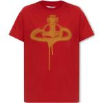 T-shirts col rond de créateur Vivienne Westwood rouges bio éco-responsable à manches courtes à col rond Taille S 