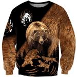 Sweats d'automne camouflage en polyester à motif ours à capuche Taille 3 XL look fashion pour homme 