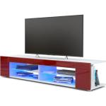 Meubles TV design rouge bordeaux en verre 