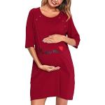 Chemises de nuit de grossesse rouges en coton Taille L look fashion pour femme en promo 