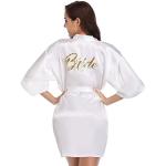 Peignoirs en satin blancs en satin Taille XL look fashion pour femme 