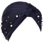 Turbans bleu marine à perles Taille M look fashion pour femme 