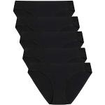Slips tailles basses noirs à effet léopard en coton en lot de 5 Taille S look fashion pour femme en promo 