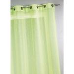 Rideaux à oeillet HomeMaison vert clair à rayures en polyester 300x240 
