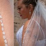 Voiles de mariée blanc d'ivoire en tulle à perles de mariée Taille XS romantiques pour femme 