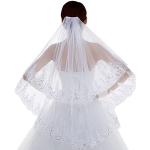 Voiles de mariée blancs en dentelle à strass de mariée look fashion pour femme 