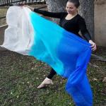 Voiles de danse orientale turquoise look fashion pour femme 