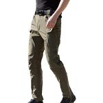 Pantalons de randonnée verts en denim imperméables respirants stretch Taille 5 XL look Hip Hop pour homme 