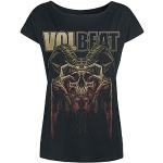 Volbeat Bleeding Crown Skull Femme T-Shirt Manches Courtes Noir XL 100% Coton Large