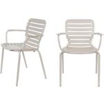 Vondel - Lot de 2 fauteuils de jardin en métal - Couleur - Beige