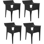 Vondom Kit de 4 fauteuils Pedrera noir lxHxP 58x83x62cm
