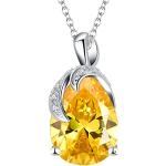 Colliers pierre précieuse jaunes finition brillante 18 carats classiques pour femme 