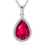 Colliers pierre précieuse rouges à perles 18 carats classiques pour femme 