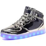 Chaussures de sport argentées lumineuses Pointure 33 look fashion pour garçon 