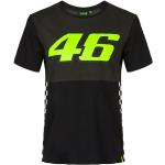T-shirts VR46 noirs à motif moto à manches courtes MotoGP à manches courtes pour homme 