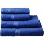 Serviettes de bain Wadiga bleus foncé en coton 100x150 
