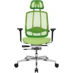 Wagner AluMedic 10 - Chaise de bureau vert clair piètement étoilé 5 branches/appuie-tête