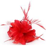 Serre-têtes plume rouges à perles Tailles uniques look fashion pour femme 
