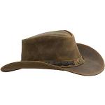 Chapeaux de cowboy marron clair en cuir de vache avec noeuds Taille S look fashion pour homme 