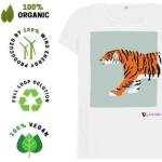T-shirts à imprimés à motif tigres bio éco-responsable pour femme 