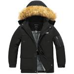 Blousons de ski noirs coupe-vents à capuche look fashion pour garçon de la boutique en ligne Amazon.fr 