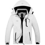 Vestes de ski blanches imperméables coupe-vents avec jupe pare-neige Taille L plus size look casual pour homme en promo 