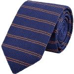 Cravates mi-slim bleus foncé à rayures look sportif pour homme 