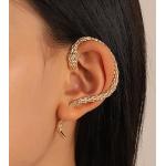Boucles d'oreilles à clip en métal à motif serpents look fashion pour femme 