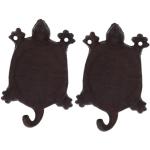 Porte-manteaux muraux en fer forgé à motif tortues rustiques 