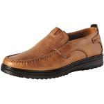 Chaussures casual Wealsex kaki en cuir Pointure 48 plus size look casual pour homme 