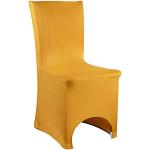 Housses de chaise dorées à rayures extensibles en lot de 10 