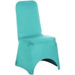 Housses de chaise turquoise à rayures en tissu extensibles en lot de 10 