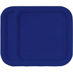 Assiettes jetables bleu marine en lot de 16 diamètre 18 cm 