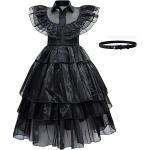 Déguisements noirs d'Halloween La Famille Addams Mercredi Addams Taille 10 ans look gothique pour fille de la boutique en ligne Rakuten.com avec livraison gratuite 