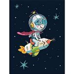 Wee Blue Coo Super Astronaut Kid Art Print
