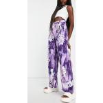 Pantalons classiques Weekday violets à fleurs Taille S pour femme en promo 