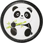 Assiettes jetables à motif pandas en lot de 30 diamètre 18 cm 
