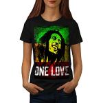 Wellcoda Marley Un Amour Pot Rasta Femme T-Shirt Rastafari T-Shirt imprimé de Style décontracté