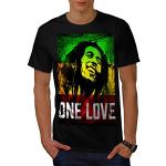 Wellcoda Marley Un Amour Pot Rasta Homme T-Shirt Rastafari T-Shirt imprimé avec Design Graphique