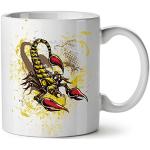 Scorpion Art Sauvage Animal Mug en céramique, Insetto Tasse - Grande, poignée facile à prendre, impression recto verso, idéale pour les buveurs de café et de thé By Wellcoda