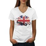 Wellcoda Syndicat Jack Londres Royaume-Uni Femme T-Shirt à col en V Grande-Bretagne T-Shirt Graphique