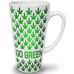 Wellcoda Vert Cannabis Pot Rasta Tasse de café au Lait, Fou Tasse à café - Poignée Confortable, Impression bilatérale, céramique Solide de