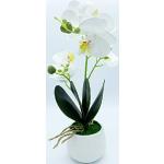 Orchidées artificielles blanches en cuir synthétique 