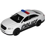 Welly Ford Interceptor Police Polizei USA Weiss Schwarz ca 1/43 1/36-1/46 Modell Auto