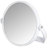 WENKO Miroir cosmétique Noale blanc - inclinable, surface de miroir ø 15 cm 500 % grossissement, Plastique, 19.5 x 19 x 2 cm, Blanc