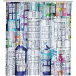 Rideaux de douche Wenko gris plomb en polyester à motif ville 200x180 