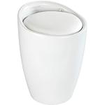 WENKO Tabouret de douche Candy Blanc mat - Tabouret de salle de bain, avec sac à linge amovible, Plastique (ABS), 36 x 50.5 x 36 cm, Blanc