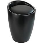 WENKO Tabouret de douche Candy Noir mat - Tabouret de salle de bain, avec sac à linge amovible, Plastique (ABS), 36 x 50.5 x 36 cm, Noir