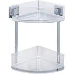 WENKO Vacuum-Loc® étagère d'angle en acier inox Quadro 2 niveaux, Acier inoxydable, 28 x 32.5 x 19.5 cm, Brillant